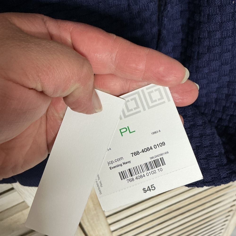 Liz Claiborne Deep Blue Cardigan Sweater - Picture 2 of 3